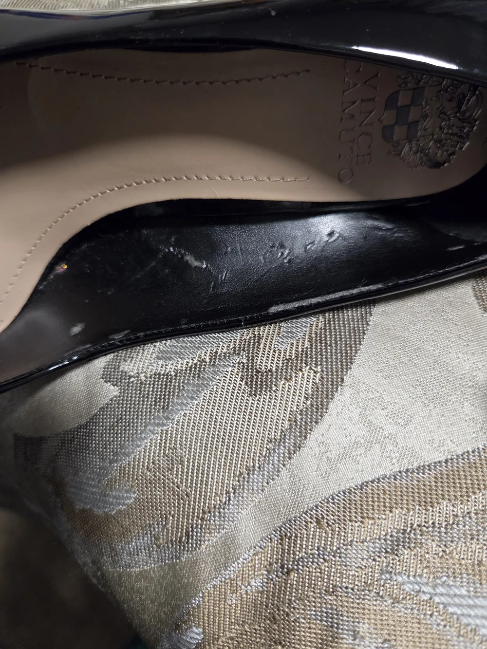Vince Camuto Black Patent Round-Toe Pumps